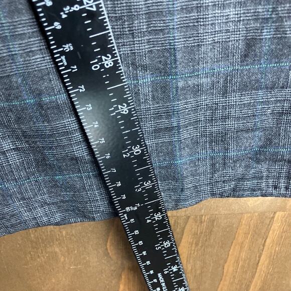 Banana Republic Womans Pants Charcoal Plaid Martin Fit Wool Blend Stretch 10 - Picture 9 of 12